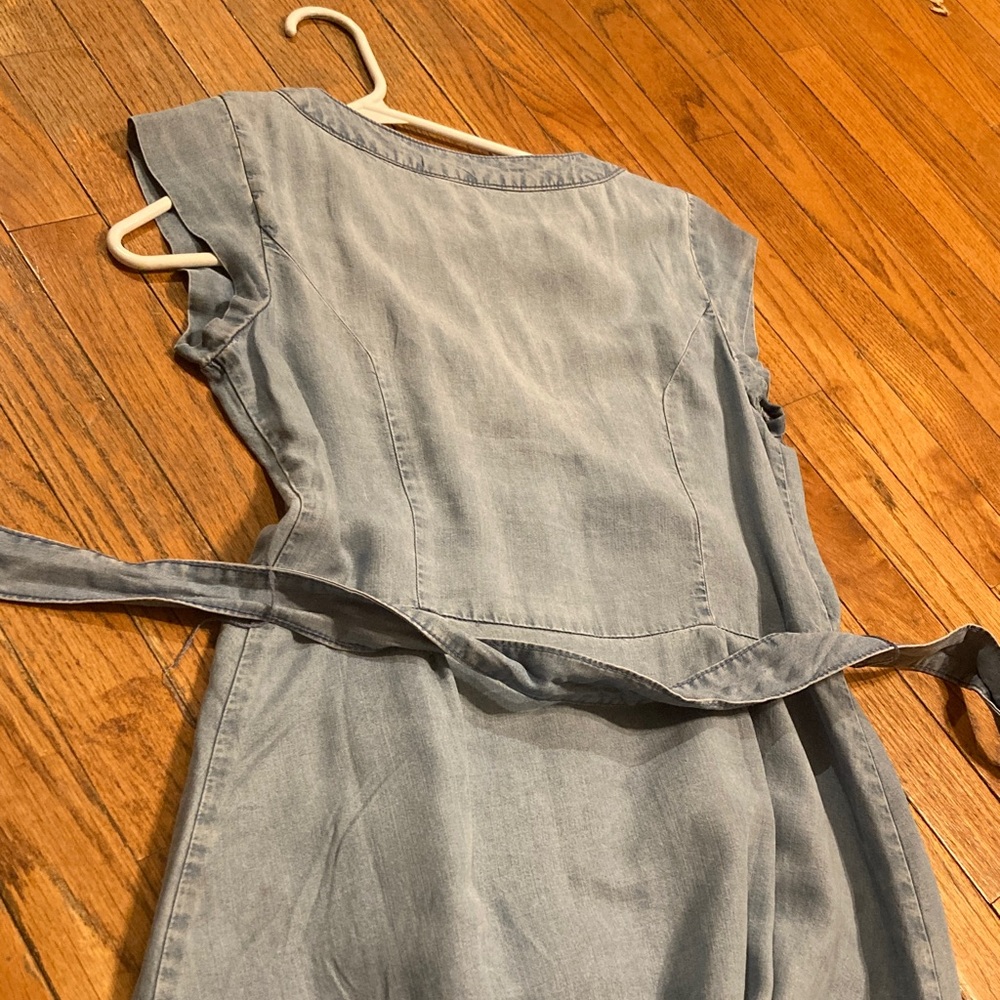 Light Blue Button-Front jean Dress - Picture 5 of 6